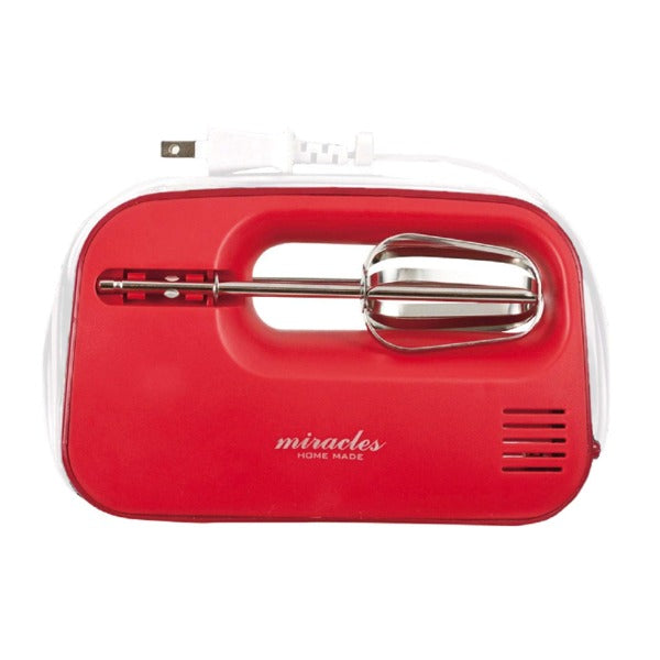 【10%OFFクーポン付き】 ミラクルス 電動ハンドミキサー レッド /電動ミキサー/ホイッパー/泡立て器/お菓子作り/ケーキ作り/生クリーム