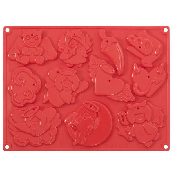 【50%OFFクーポン付き】パボーニ クッキー型・チョコレート型 ハロウィン天使と悪魔 シリコンモールド Pavoni 天使と悪魔SACRO_PROFANO バレンタイン ホワイトデー 手作り