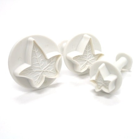 シュガークラフト用カッター(プッシュ式抜き型) アイビー 3pcs