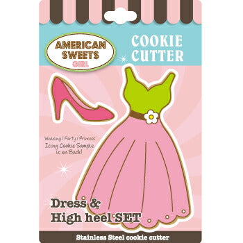 American sweets クッキー型 ドレス&ハイヒール 抜き型 クッキー抜き型 クッキー型抜き