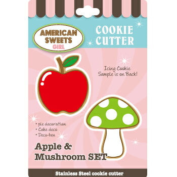 American sweets クッキー型 アップル&キノコ 抜き型 クッキー抜き型 クッキー型抜き
