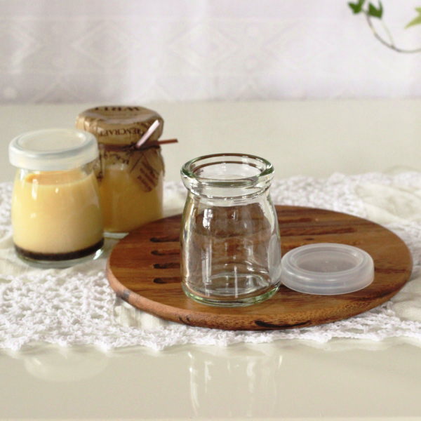 ガラスデザート瓶 ヨーグルト90 フタ付