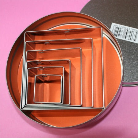 18-0　クッキーカッター　25mm6ヶ入（缶入）四角[120-04-1]