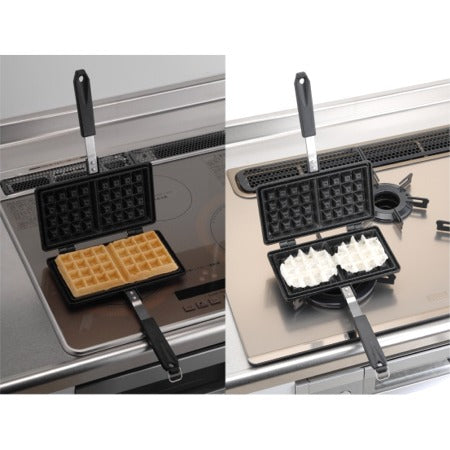 ベルジャンワッフルメーカーMB 直火 ガス火 IH対応 アウトドア キャンプ お菓子作り ワッフル焼き器 クロッフル