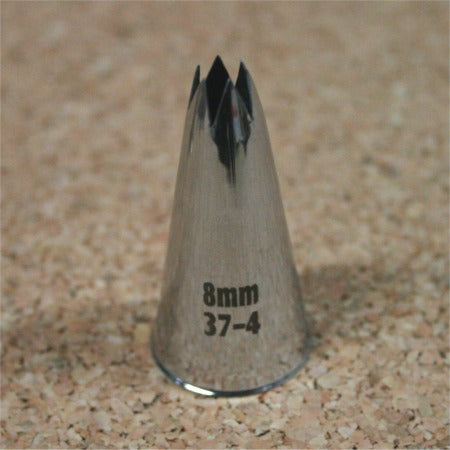 【在庫一掃】18-8口金　直６切8mm　37-4 絞り口金  ケーキ デコレーション ケーキ作り お菓子作り 道具 製菓道具