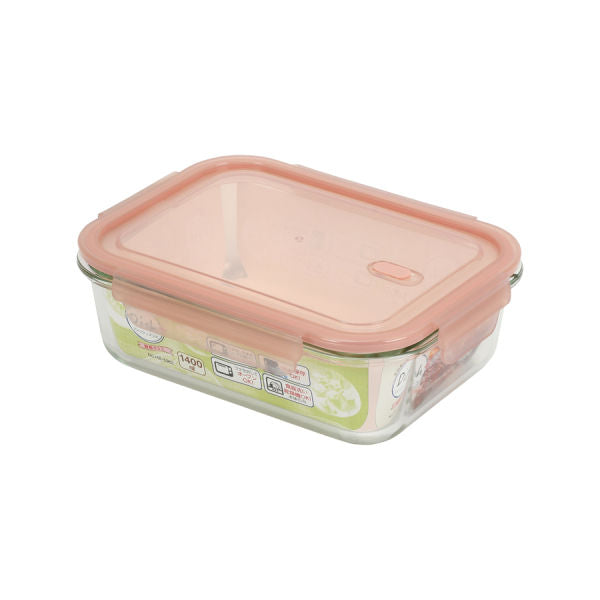 【メーカー希望小売価格1,980円より50％OFF】耐熱ガラス 保存容器 ディッシュプラス バルブ付 長方型1400ml 食洗機・乾燥機OK 冷凍保存OK  パール金属