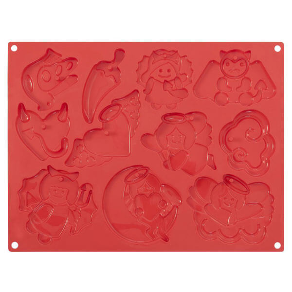 【50%OFFクーポン付き】パボーニ クッキー型・チョコレート型 ハロウィン天使と悪魔 シリコンモールド Pavoni 天使と悪魔SACRO_PROFANO バレンタイン ホワイトデー 手作り