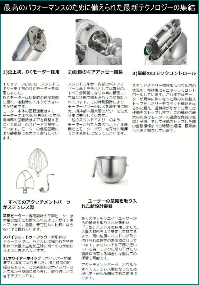 【10%OFFクーポン付き】 【送料弊社負担】Kitchen Aid キッチンエイドミキサー KSM7【ホワイト】