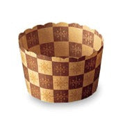 ベーキングカップ 茶ブロック(65mm) 50枚入[M-565]