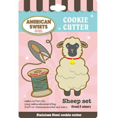 American sweets　クッキー型　ヒツジと糸＆はさみセット 抜き型 クッキー抜き型 クッキー型抜き