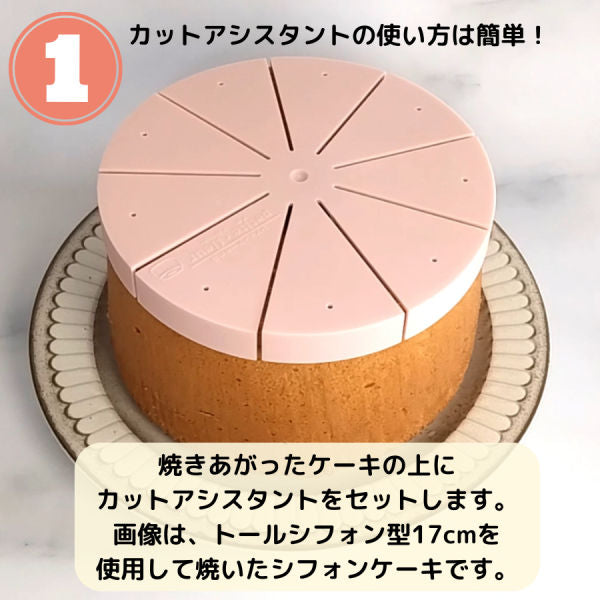 ＼ 新発売 ／ シフォンケーキ用カットアシスタント 17cm用 ９カット 浅井商店のシフォンケーキ型17cmで焼いたシフォンケーキを均等にカット