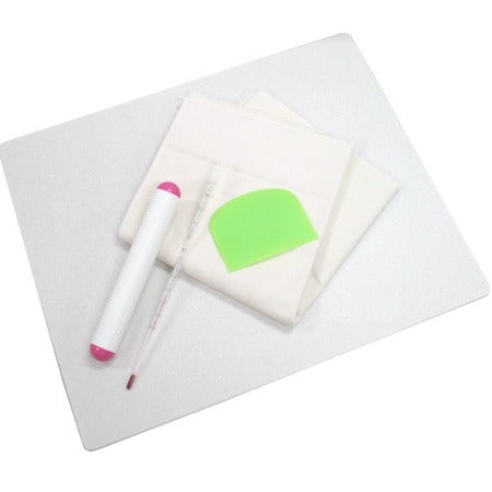 NEWパン作り便利セット　グリーン 製パン道具セット/のし台(ペストリーボード)/めん棒/パンマット/ドレッジ/温度計