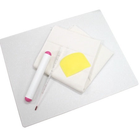 NEWパン作り便利セット　イエロー 製パン道具セット/のし台(ペストリーボード)/めん棒/パンマット/ドレッジ/温度計